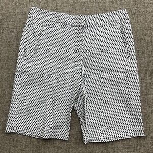 Izod Golf Bermuda Shorts Women's 12 White Black‎ Active Tennis Pickleball NWT